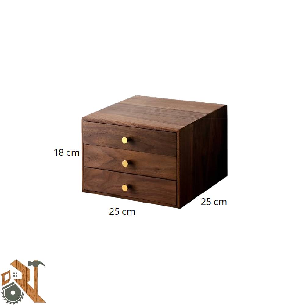 دراور چوبی ۳ کشویی با طراحی ساده و مدرن مناسب برای اتاق خواب و منزل